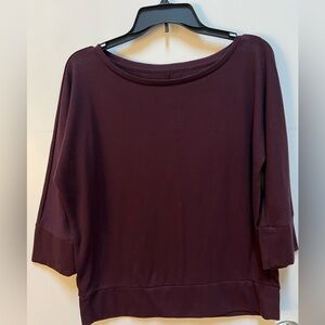 Ann Taylor Loft Deep Burgundy/Plum 3/4 Sleeve Top